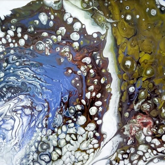 16 X 20 Original Acrylic Abstract Modern Art Painting Titled Well of‎ Souls - Picture 10 of 15